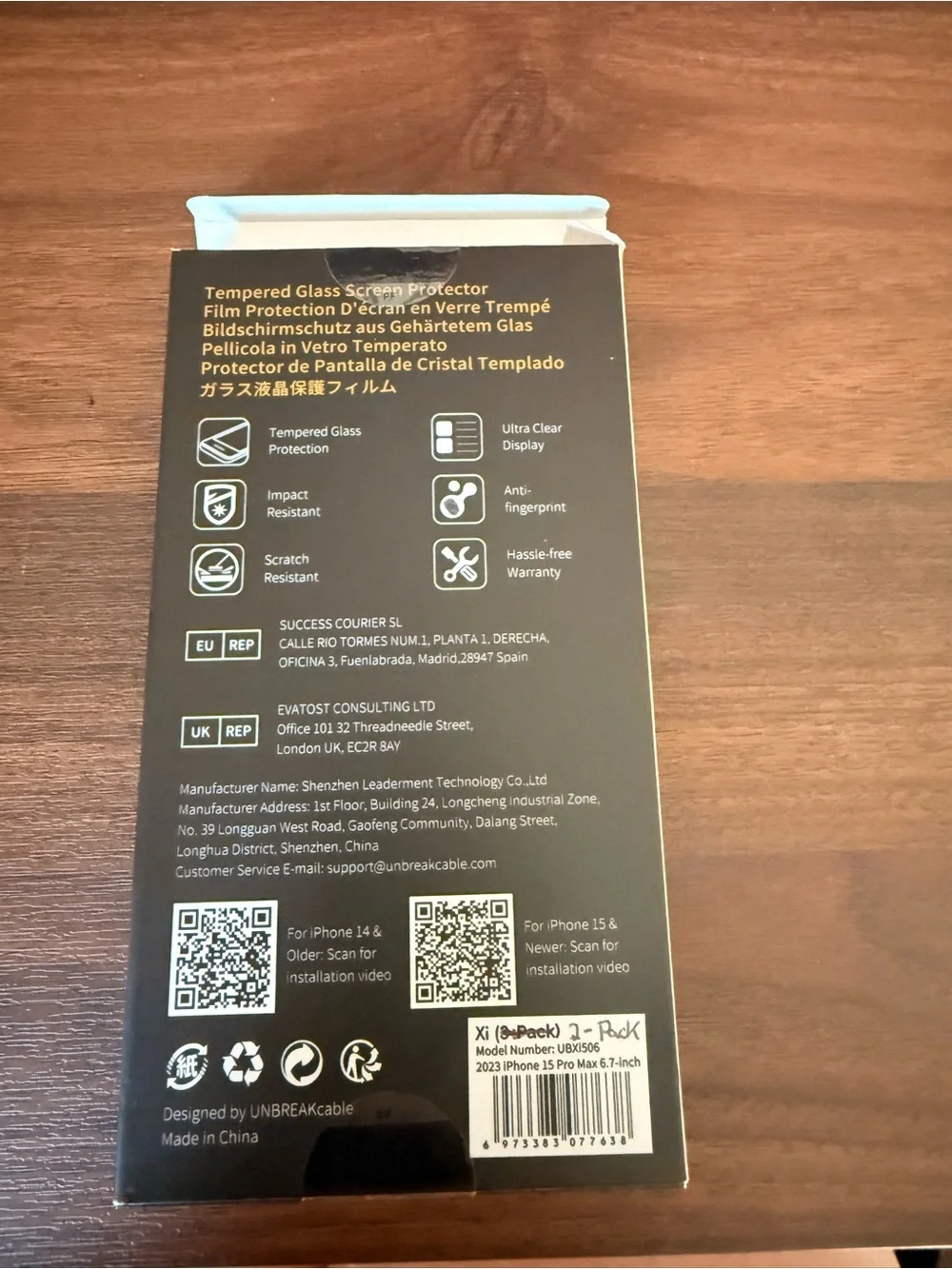 UNBREAKcable Protective iPhone 15 ProMax Screen Protectors